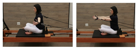 Exercício de pilates para grávidas em reformer